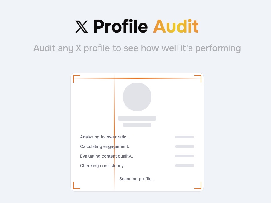 AI-powered X profile analysis in progress